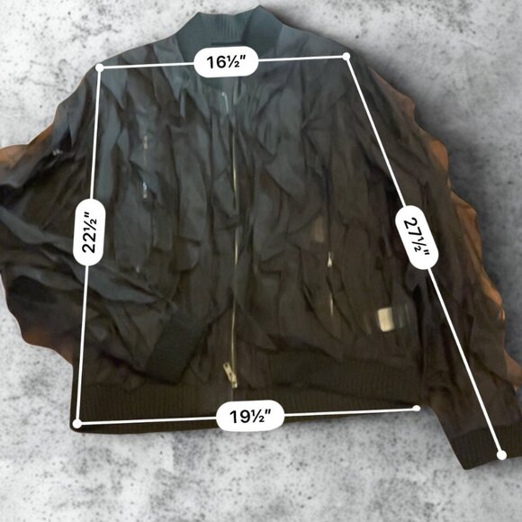 NICOPANDA Dramatic Ruffle Bomber Jacket - Sheer Black - Picture 4 of 4